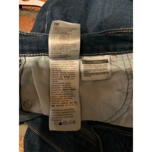 Levis Classic Straight Jeans Womens Dark Wash Blue Denim Stretch Mid Rise 18W - Picture 5 of 5